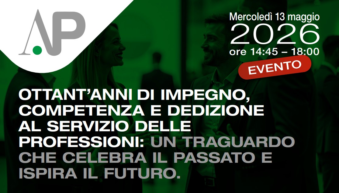 locandina convegno 80°anno di fondazione Associazione Professionisti diventata AP SRL